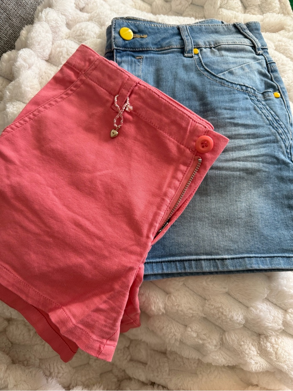 Pink Shorts + Blue Denim Skirt – Size XS